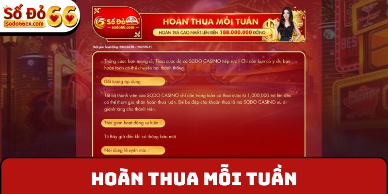 Hoàn thua mỗi tuần