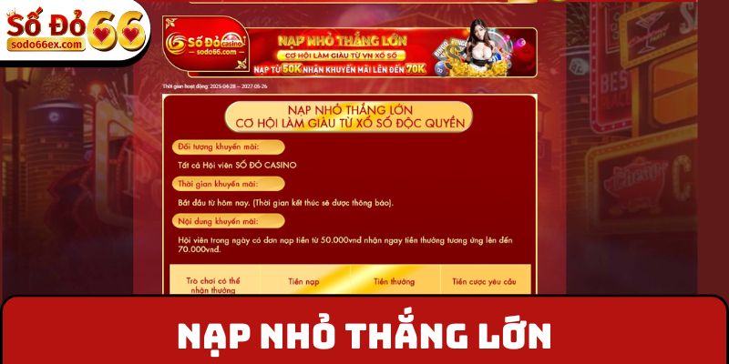 Nạp nhỏ thắng lớn